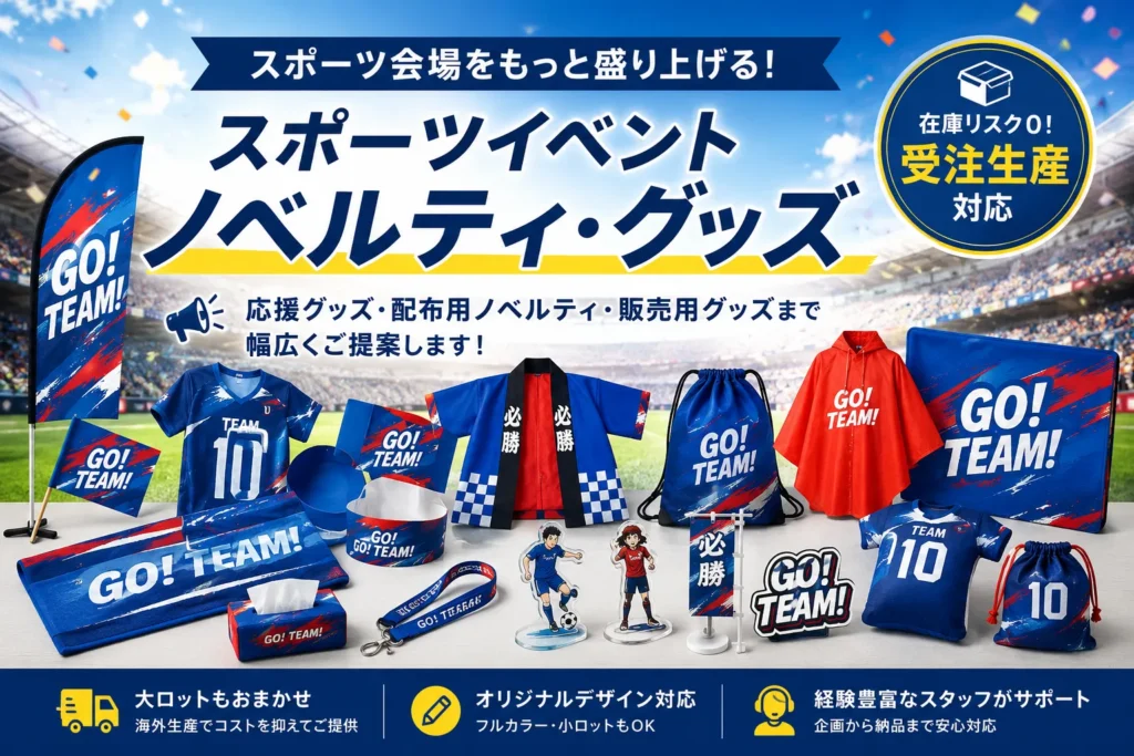 スポーツイベントのノベルティ・グッズ制作を解説する記事