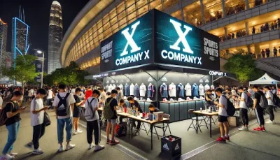 ブースで販売を行う様子