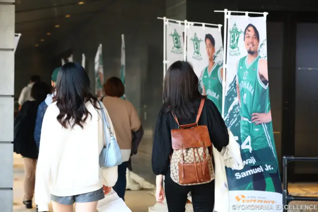 バスケットボール　横浜エクセレンス　会場装飾　のぼり