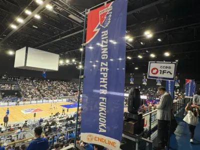 バスケットボール　Bリーグ　会場装飾　バナー ライジングゼファー福岡