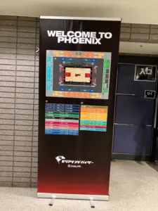 三遠ネオフェニックス様のホームで活躍！ロールアップバナーで迷わない導線案内