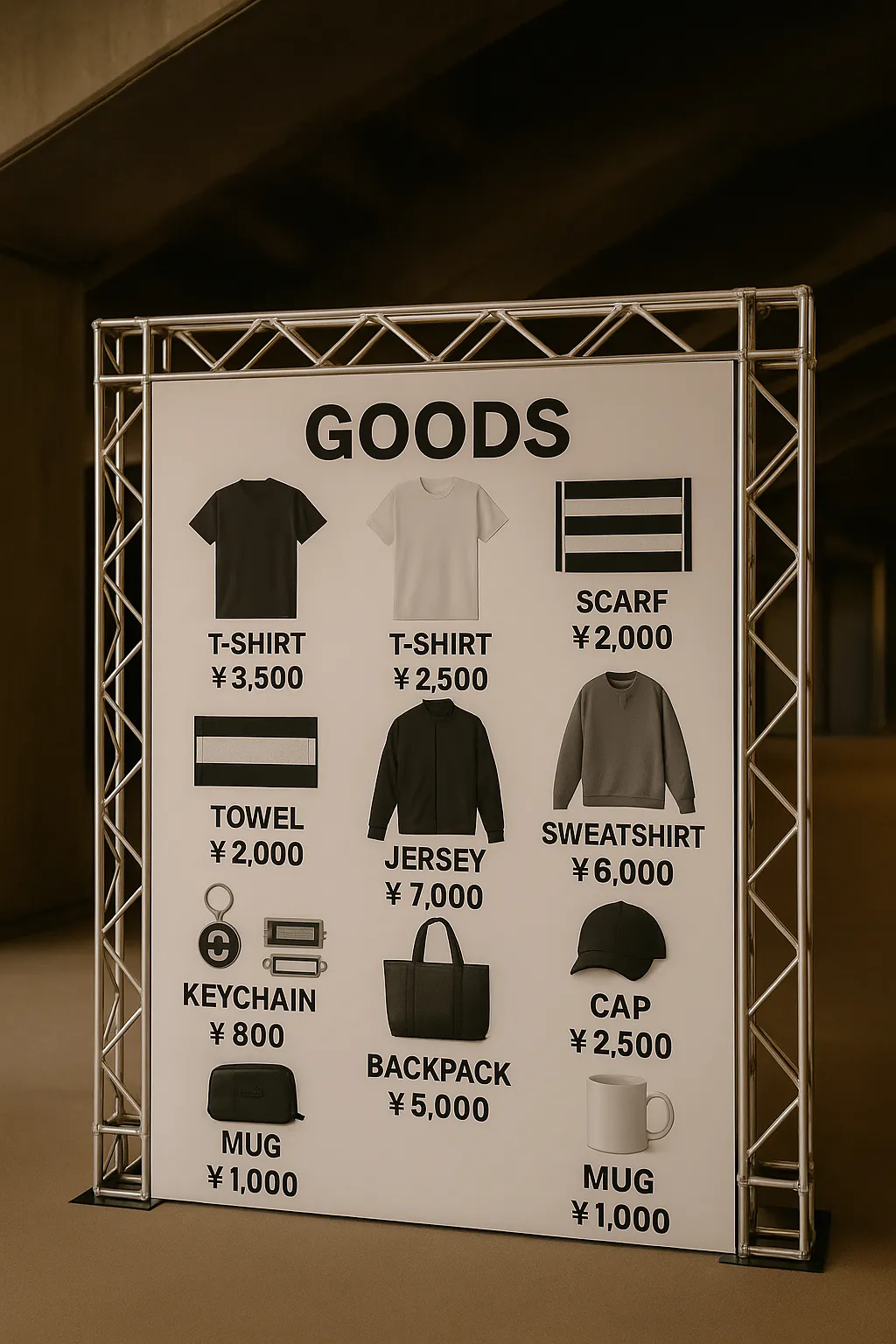 スポーツ会場のグッズ売上改善