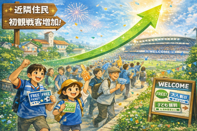 スポーツ観戦　スポーツ　会場装飾　リピーター　スポーツアクティベーション　初観戦